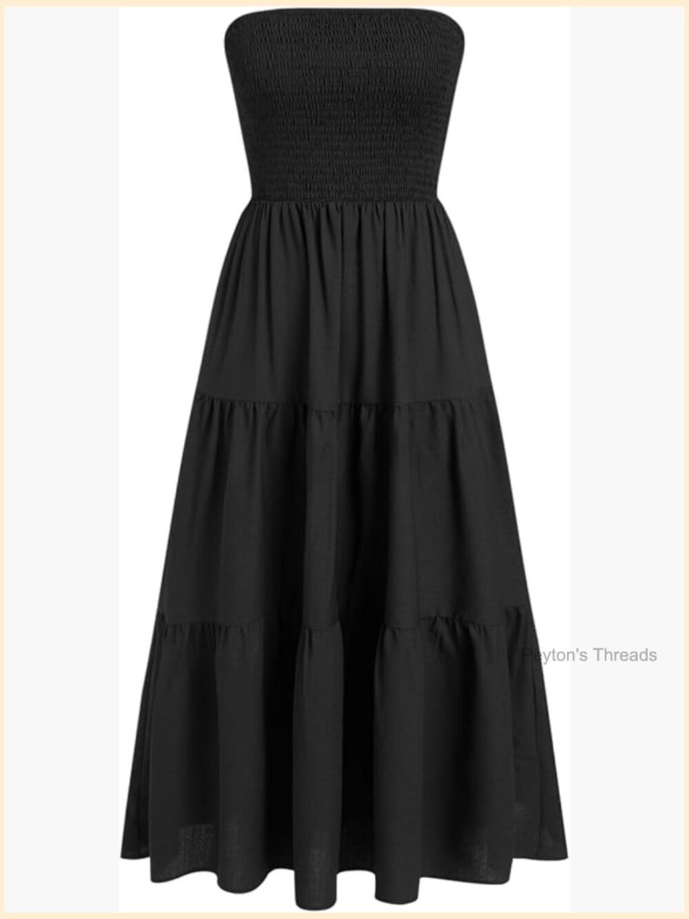 Strapless Tube Stripe Midi Dress with Pockets A-Line Summer Outfit - Picture 1 of 6